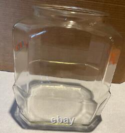 Lance Glass Octagon Cracker Cookie Jar Store Counter Display 10 1/2 No Lid