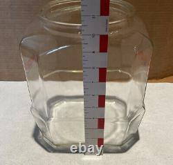 Lance Glass Octagon Cracker Cookie Jar Store Counter Display 10 1/2 No Lid