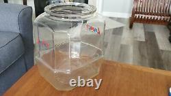 Lance Glass Octagon Cracker Cookie Jar Store Counter Display. 10 1/2 inch