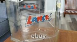 Lance Glass Octagon Cracker Cookie Jar Store Counter Display. 10 1/2 inch