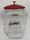 Lance Glass Octagon Cracker Cookie Jar Store Counter Display. 12x9x8 Great