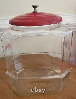 Lance Glass Octagon General Store Advertisement Cracker/Coockie Jar- Vintage Jar