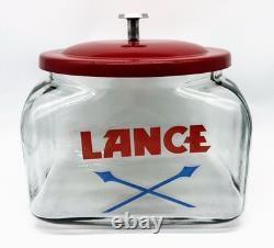 Lance Store Counter Jar with Logo & Lid Display Snacks Cookie Candy Rectangle VG