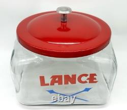 Lance Store Counter Jar with Logo & Lid Display Snacks Cookie Candy Rectangle VG
