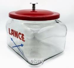 Lance Store Counter Jar with Logo & Lid Display Snacks Cookie Candy Rectangle VG
