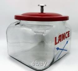Lance Store Counter Jar with Logo & Lid Display Snacks Cookie Candy Rectangle VG