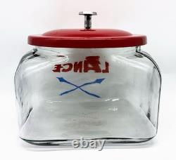 Lance Store Counter Jar with Logo & Lid Display Snacks Cookie Candy Rectangle VG