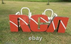 Large 1960s VINTAGE PLEXIGLASS RCA MUSIC RECORDS STORE DISPLAY SIGN advertising