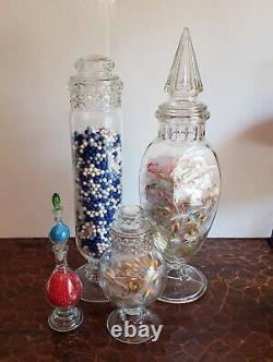 Large Antique Apothecary Glass Candy Show Jar Store Display 26
