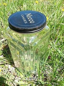 Large Antique Necco Candies Jar Glass Counter Skyscraper Style Store Display