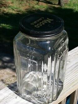 Large Antique Necco Candies Jar Glass Counter Skyscraper Style Store Display