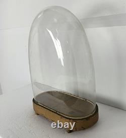 Large Antique Victorian Oval Hand Blown Glass Globe Dome Doll Clock 18.11 14.1