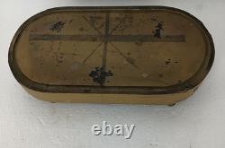 Large Antique Victorian Oval Hand Blown Glass Globe Dome Doll Clock 18.11 14.1
