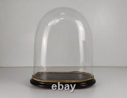 Large Antique Victorian Oval Hand Blown Glass Globe Dome Doll Clock 18.5 15.15