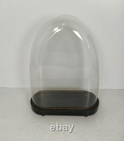 Large Antique Victorian Oval Hand Blown Glass Globe Dome Doll Clock 22.36 17.12