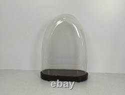 Large Antique Victorian Oval Hand Blown Glass Globe Dome Doll Clock 22.36 17.12
