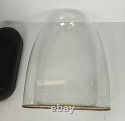 Large Antique Victorian Oval Hand Blown Glass Globe Dome Doll Clock 22.36 17.12