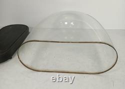 Large Antique Victorian Oval Hand Blown Glass Globe Dome Doll Clock 22.36 17.12