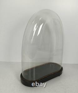 Large Antique Victorian Oval Hand Blown Glass Globe Dome Doll Clock 22.36 17.12