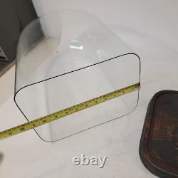 Large Antique Victorian Rectangular Square Hand Blown Glass Globe Dome 19.5