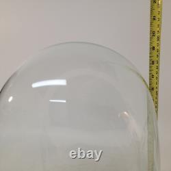 Large Antique Victorian Rectangular Square Hand Blown Glass Globe Dome 19.5