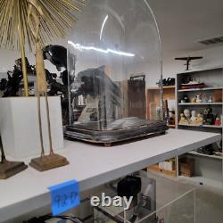 Large Antique Victorian Rectangular Square Hand Blown Glass Globe Dome 19.5