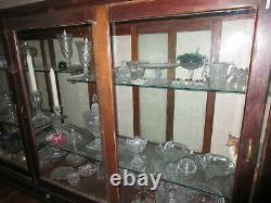 Large Rare Antique Wooden Glass Showcase Display Hardware Candy Store Furniture