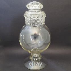 Large Tiffin Dakota Glass Apothecary Candy Jar 14 Tall Antique Store Display