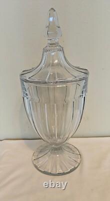 Large Vintage 16 HEISEY Recessed Panel Glass General Store Counter Candy Jar