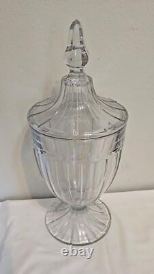 Large Vintage 16 HEISEY Recessed Panel Glass General Store Counter Candy Jar