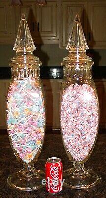 Large pair glass display containers candy store 26 inches tall-15634