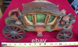 Leaded Glass Paul F. Beich Store Display Candy Container Carriage Metal Wheels