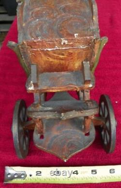 Leaded Glass Paul F. Beich Store Display Candy Container Carriage Metal Wheels