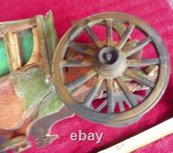 Leaded Glass Paul F. Beich Store Display Candy Container Carriage Metal Wheels
