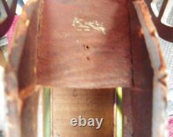 Leaded Glass Paul F. Beich Store Display Candy Container Carriage Metal Wheels