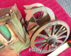 Leaded Glass Paul F. Beich Store Display Candy Container Carriage Metal Wheels