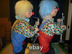 Lot Of 2 Puppi Style Animated Mechanical Clowns Christmas Store Window Display