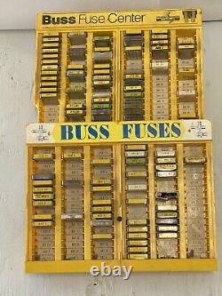 (Lot Of 2)Vintage Buss Glass Fuse Display Advertising Sign Gas Station Rack