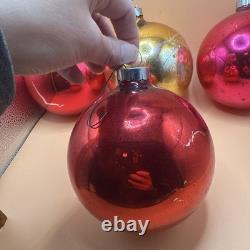 Lot Of 4 Store Display Shiny Brite Jumbo Mercury Glass Ornaments 6