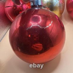 Lot Of 4 Store Display Shiny Brite Jumbo Mercury Glass Ornaments 6