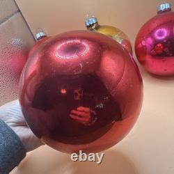 Lot Of 4 Store Display Shiny Brite Jumbo Mercury Glass Ornaments 6