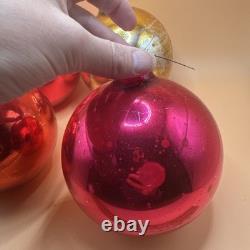 Lot Of 4 Store Display Shiny Brite Jumbo Mercury Glass Ornaments 6