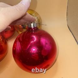 Lot Of 4 Store Display Shiny Brite Jumbo Mercury Glass Ornaments 6