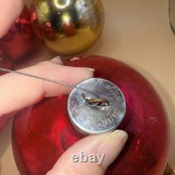 Lot Of 4 Store Display Shiny Brite Jumbo Mercury Glass Ornaments 6