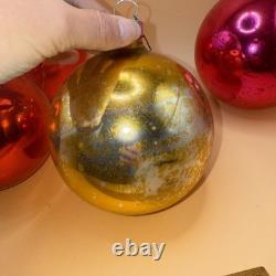 Lot Of 4 Store Display Shiny Brite Jumbo Mercury Glass Ornaments 6