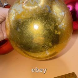 Lot Of 4 Store Display Shiny Brite Jumbo Mercury Glass Ornaments 6