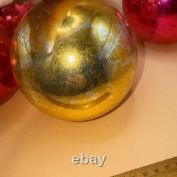 Lot Of 4 Store Display Shiny Brite Jumbo Mercury Glass Ornaments 6
