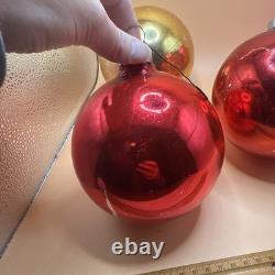 Lot Of 4 Store Display Shiny Brite Jumbo Mercury Glass Ornaments 6