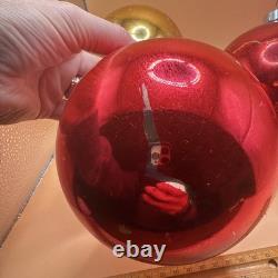 Lot Of 4 Store Display Shiny Brite Jumbo Mercury Glass Ornaments 6