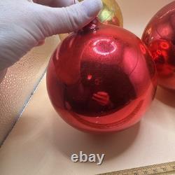 Lot Of 4 Store Display Shiny Brite Jumbo Mercury Glass Ornaments 6